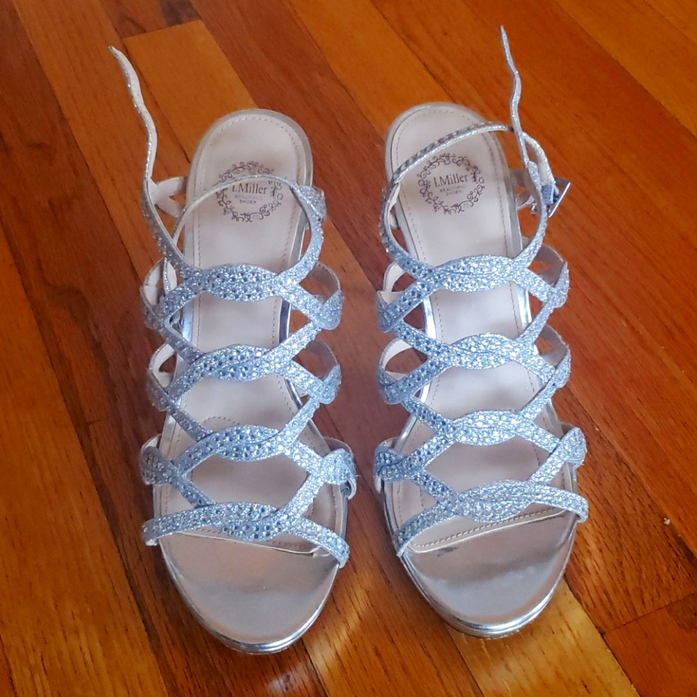 Silver high heels
